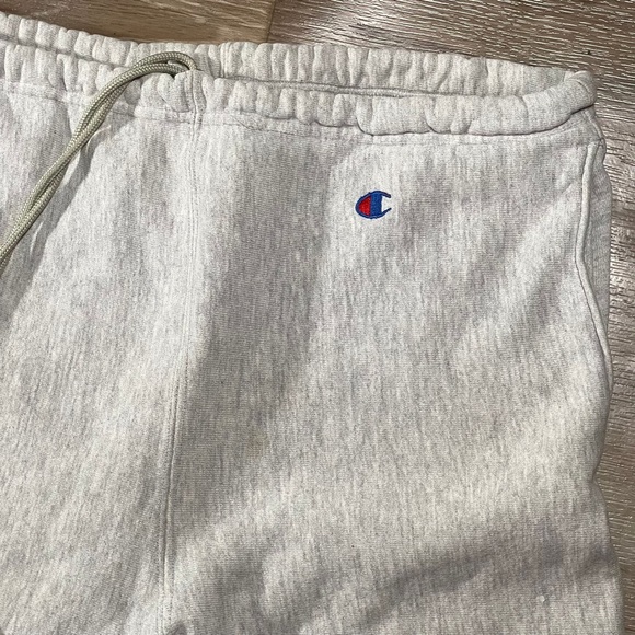 Vintage 90s Champion Reverse Weave Sweatpants L Blank Heather Grey - Picture 3 of 6